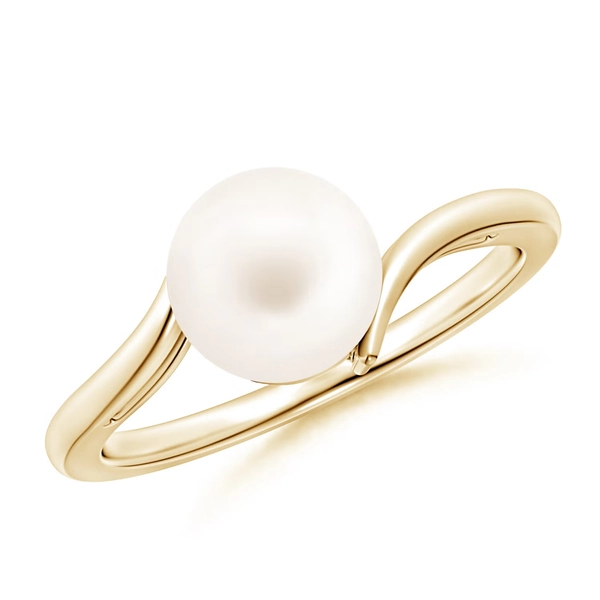 Solitaire Freshwater Pearl Bypass Ring