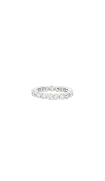 SHASHI Medium Diamond Tennis Ring in Metallic Silver. - size 5