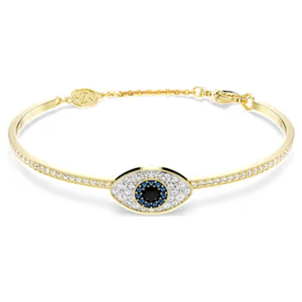Symbolica bangle, Evil eye, Blue, Gold-tone plated