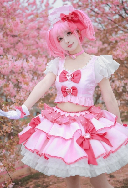 My Guardian Characters Hinamori Amu Cosplay Costume Short Top and Skirt with Gloves and Hat