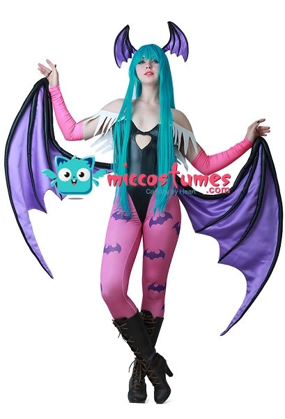 Darkstalkers Morrigan Aensland Cosplay Costume with Wings