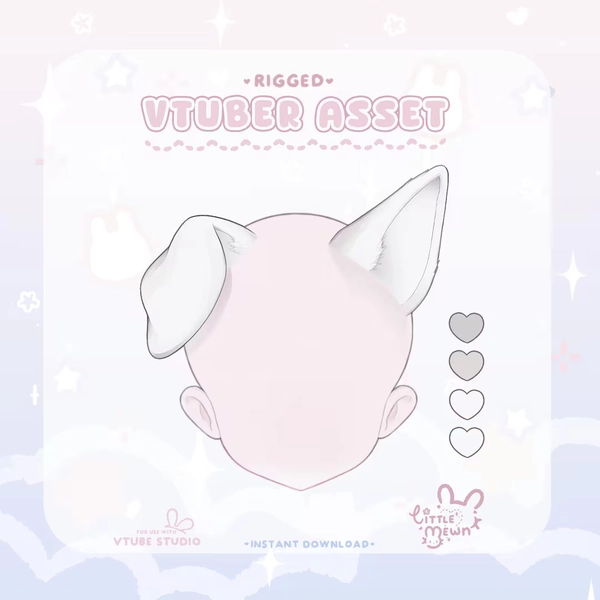 Vtuber Asset | Asymmetrical Puppy Ears - Etsy