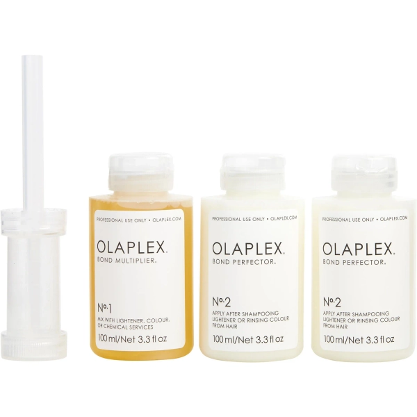 Olaplex Traveling Stylist Kit: #1 Bond Multiplier 3.3 oz + #2 Bond Perfector 2 X 3.3 oz + 1 Dosing Dispenser
