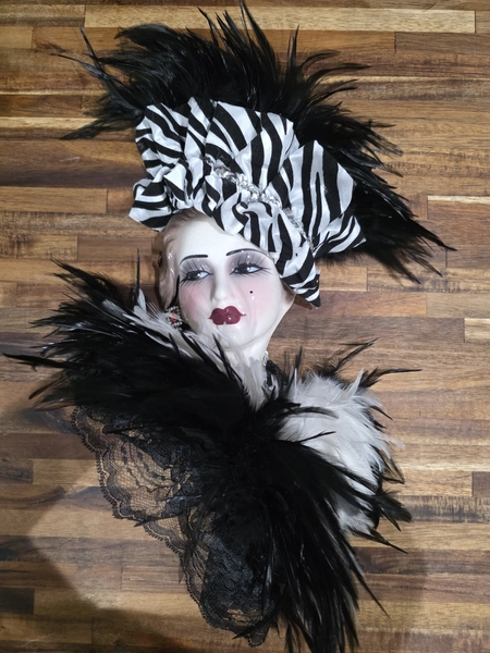 Unique Creations Vintage Lady Face Mask Wall Hanging Decor Artist Signed 