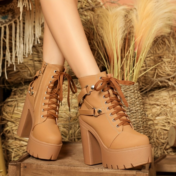 A Pair of 59.06inch Stylish Camel-Colored Jacquard Flat Shoelaces Suitable for High-Top Boots, Sold Only As Shoelaces Without Shoes