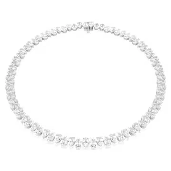 Swarovski Matrix Tennisnecklace, Dropshaped, White