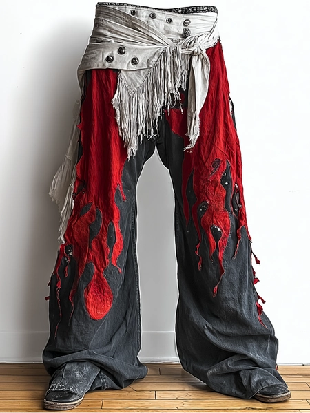 Men's Loose Vintage Embroidered Pants 524d