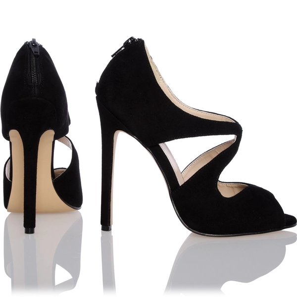 Edle Riemchensandalen in Velours