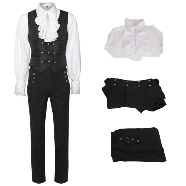 Traje de Cosplay de Halloween de Príncipe renacentista Steampunk para hombre, camisa gótica Medieval victoriana eduardiana, chaleco, pantalones, vestido, disfraz nuevo - AliExpress 200000532