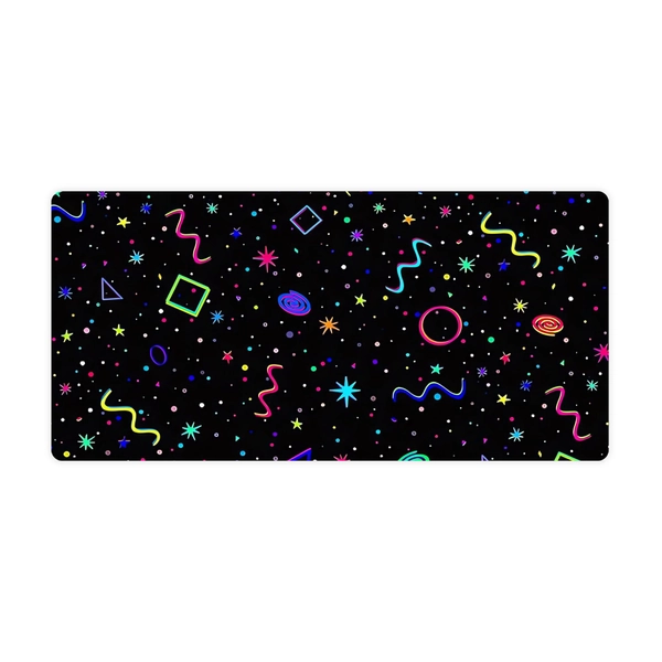 Large Retro Y2K Neon Bowling Alley Arcade Carpet Desk Mat Suitable for Gaming & Streaming Stations, Non-Slip Wrist Rest Computer with Bowling Design for PC Setup, Nostalgic 90s Bowling Theme for Office Decor