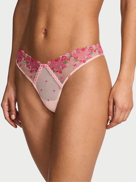 Hearts and Roses Pink Embroided Knickers
