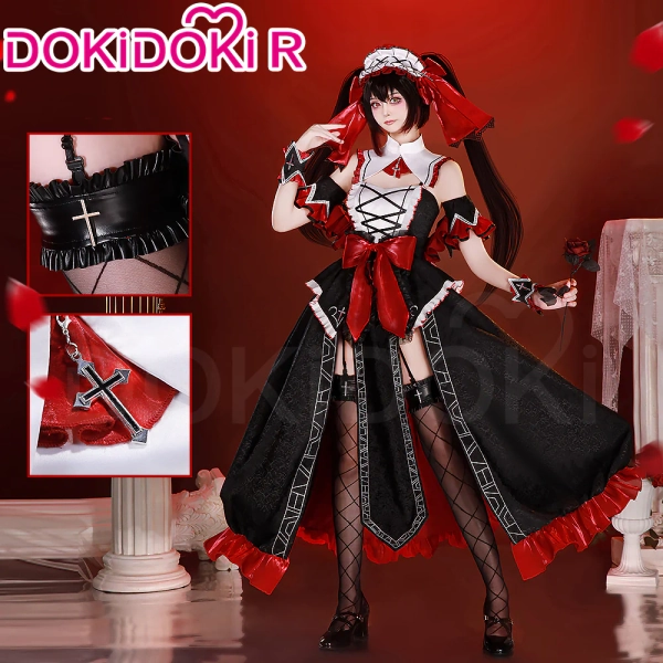 【in Stock】DokiDoki-R Anime Date A Live Cosplay Kurumi Tokisaki Costume Ratziel Rasiel - S-in stock
