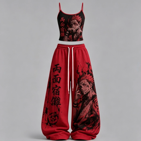 Jujutsu Kaisen Top & Elasticated Trousers Two-Piece Set