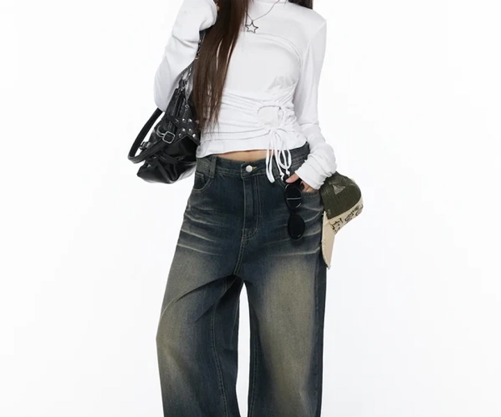 Mischa Faded Low-Rise Baggy Jeans CG524