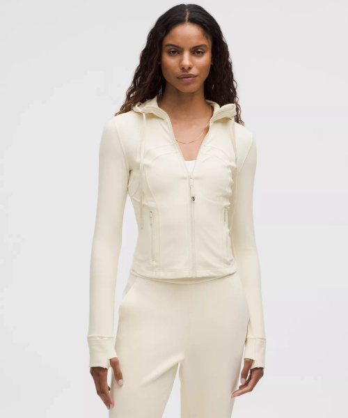 Define Cropped Hooded Jacket  - Light Ivory - 8