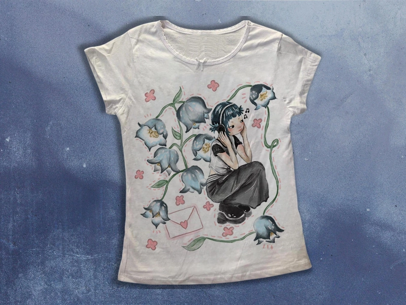 Maglietta gotica per neonati Y2k, maglietta con grafica emo, maglietta floreale per neonati da donna, regalo per lei
