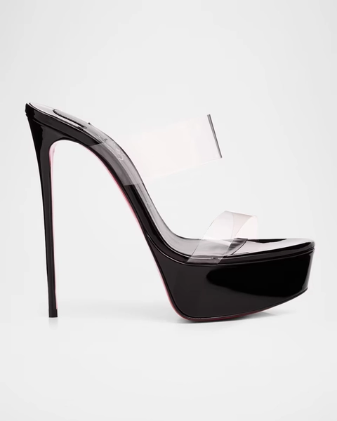 150mm Just Nothing Clear Platform Slide Sandals