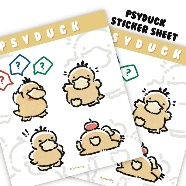Psyduck Sticker Sheet - Etsy Canada