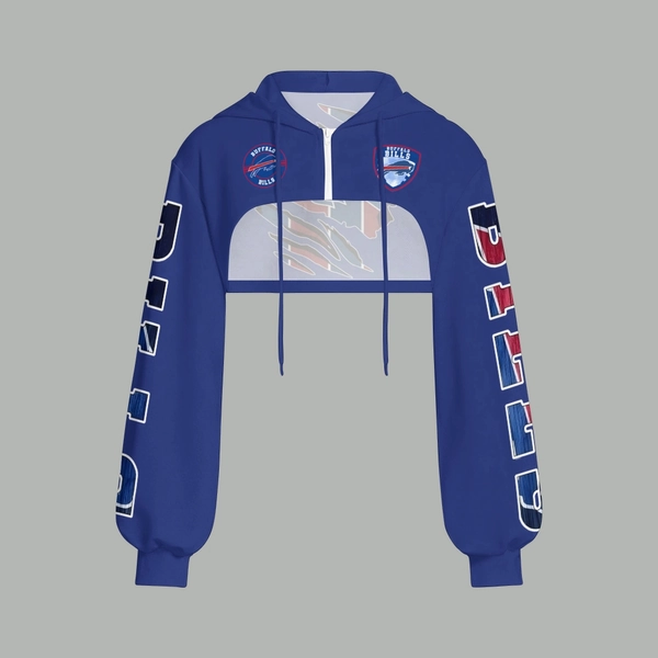 Buffalo Bills Cropped Zip-Up Hoodie