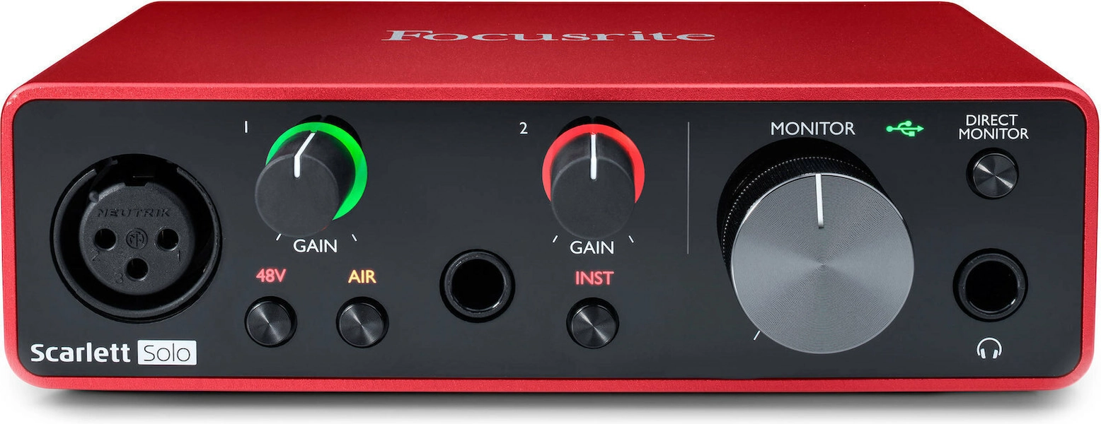 Focusrite Εξωτερική Επαγγελματική Κάρτα Ήχου Scarlett Solo 3rd Gen Συνδεσιμότητα USB