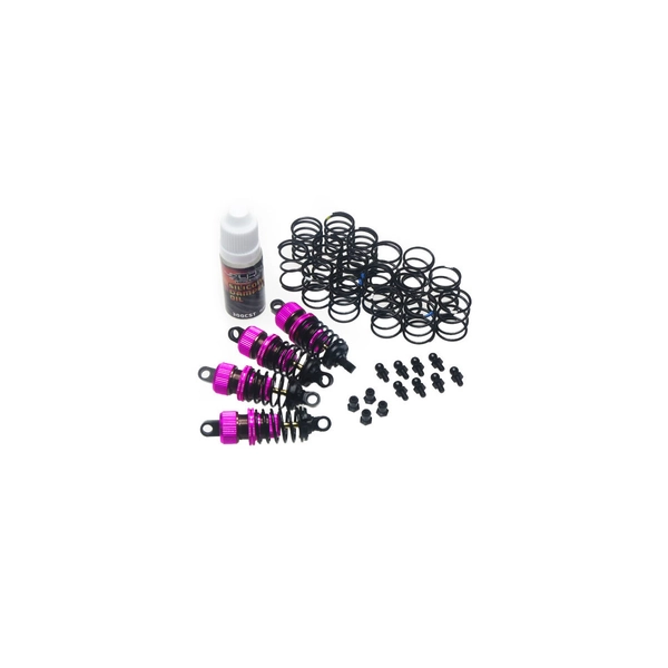 Yeah Racing Alu Dämpfer-Satz (4 Stk., pink) TT-01 / TT-02 / TA05