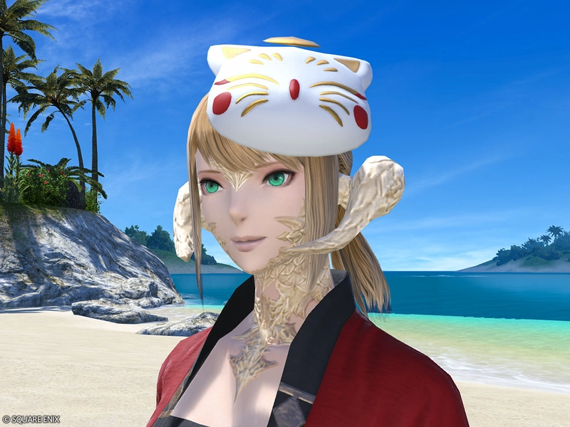 White Painted Moogle Mask