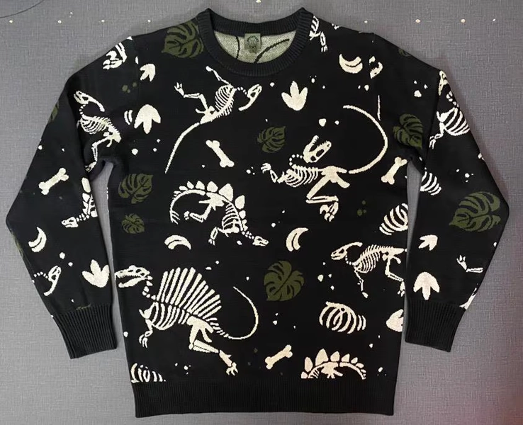 Dinosaur Fossil Knit Sweater Pullover