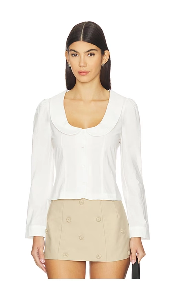 Curved Collar Button Shirt