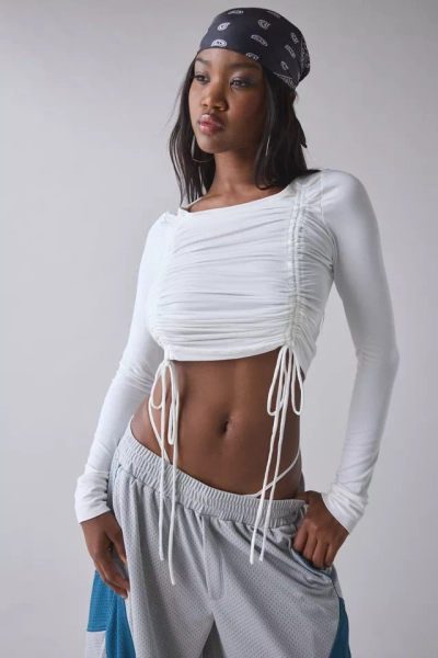 1st Position By Tinashe UO Exclusive Keep Up Ruched Adjustable Tie Long Sleeve Top