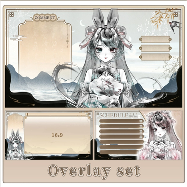  [Vtuber Overlay] Customizable Ink Vtuber Model Overlays