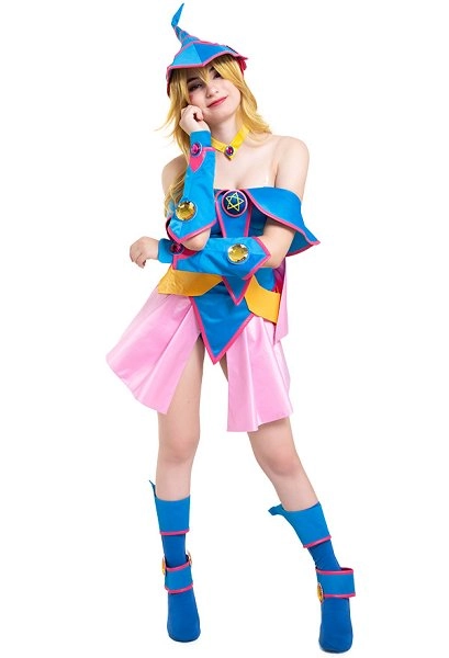 YGO Dark Magician Girl Cosplay Costume with Hat