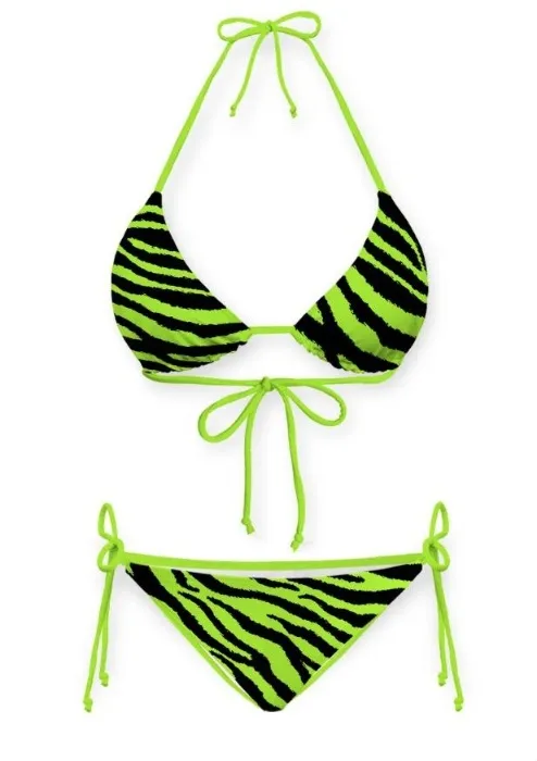 Green Zebra Bikini