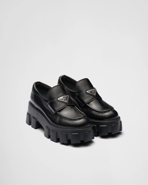 Brushed leather Monolith loafers