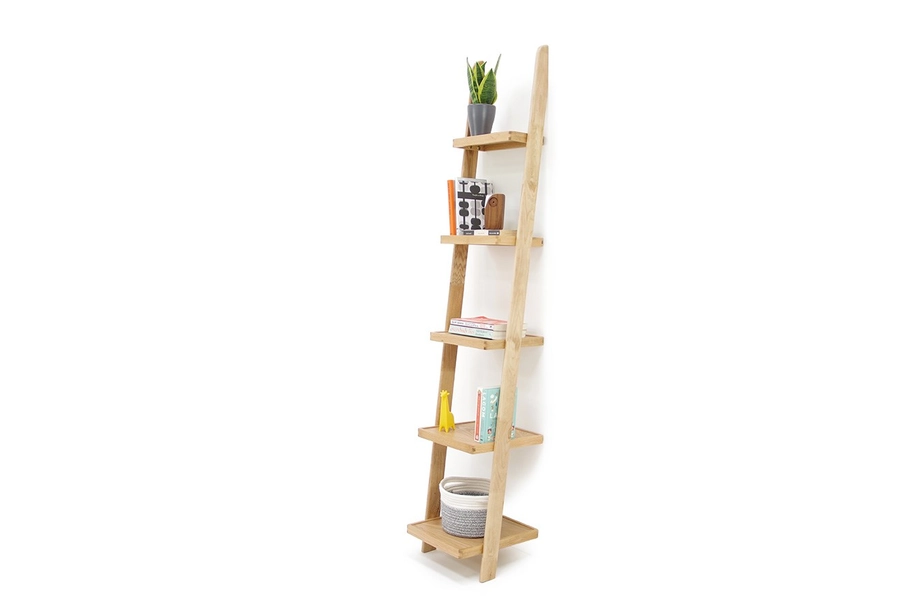 Natural Oak Ladder Shelves slim narrow | Futon Company