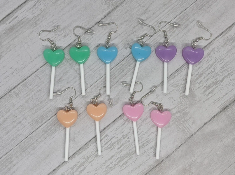 Heart Lollipop Dangle Earrings - Etsy