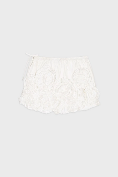 [셀럽 다수 착용] Rose Frill Mini Skirt (White) S