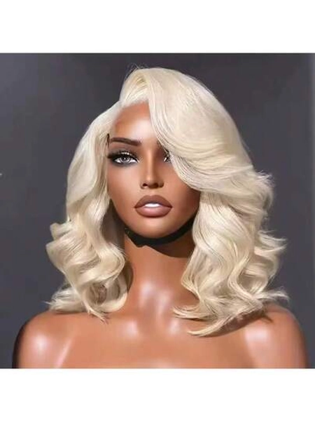 20 Inch Short Bob Wig 613 Honey Blonde Body Wave 200% Density 13x4 HD Lace Front Human Hair Wigs 613 Colored Transparent Lace Frontal Wig Halloween Season