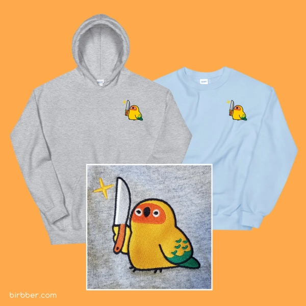 Stabby Sun Conure Embroidered Sweatshirt / Hoodie - Etsy