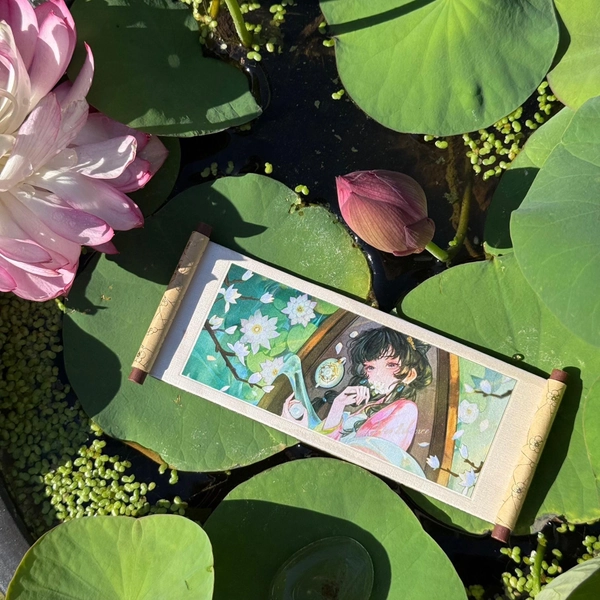 The Apothecary Diaries Maomao Scroll Magnet Oriental Fantasy Gold Foil Fridge Art Vintage Anime Decor Retro Collectible Gift