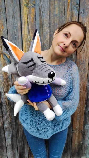 Dobie Animal Crossing plush figure Dobie the wolf villager Animal Crossing Handmade plush  Decorative plush wolf Made to order