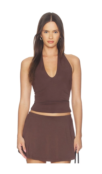 SKIMS Smooth Layers Halter Top in Brown. - size L