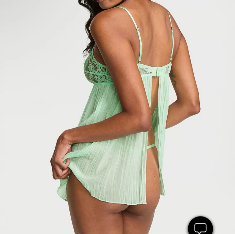 Dare to Dream Lace Pleated Babydoll Set