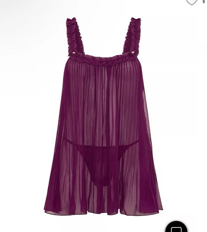 Pleated Ruffle Babydoll Set