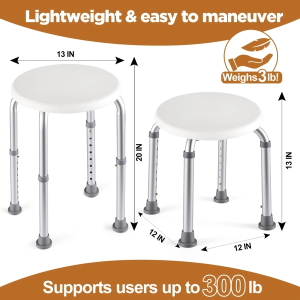 TEMU Shower Chair For Inside Shower, Adjustable Height Shower Stool, Non-slip Shower Seat, Bathroom Stool, Shower Chair To Sit On In Shower, Bench