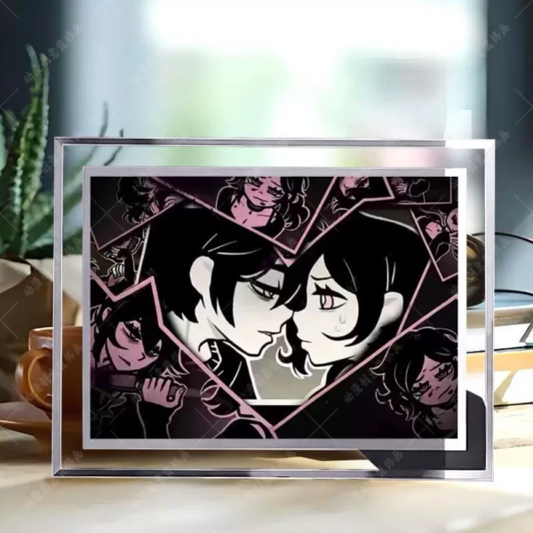 Can Be Placed Horizontally or Vertically, Andy and Lily's Coffin, Two-Dimensional Themed Room Decoration, Exquisite Crystal Glass Photo Frame Display