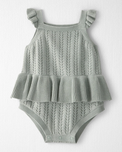 Baby Girl Organic Cotton Sweater Knit Bubble