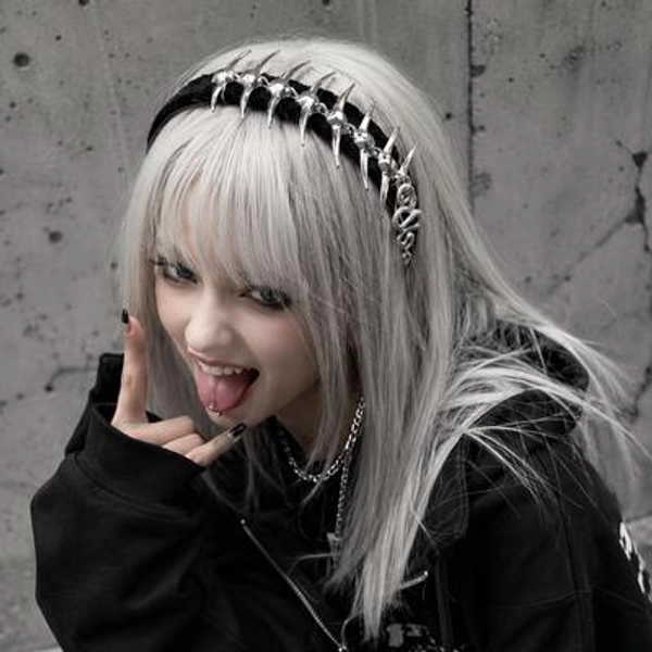 Faux Snake Vertebrae Headband, Silver Cyberpunk Gothic Hair Accessory,Halloween