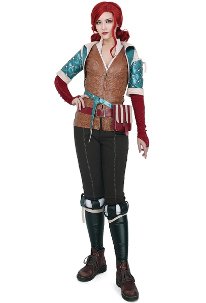 The Witcher 3 Wild Hunt Triss Merigold Traje de Cosplay con cinturones