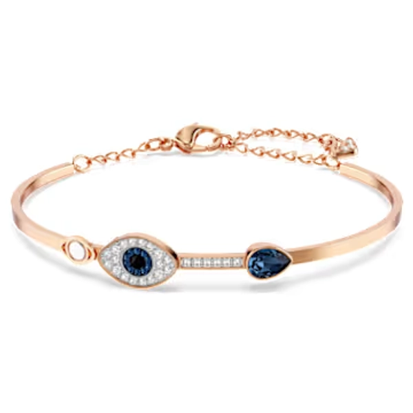 Symbolica bangle, Evil eye, Blue, Mixed metal finish