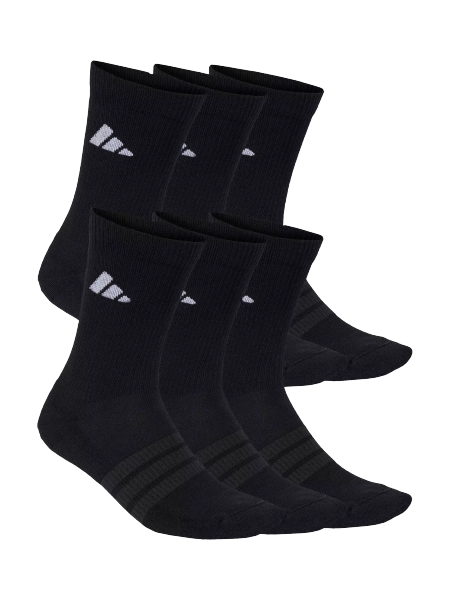 adidas Essential Crew Socks, Pack of 6, Black